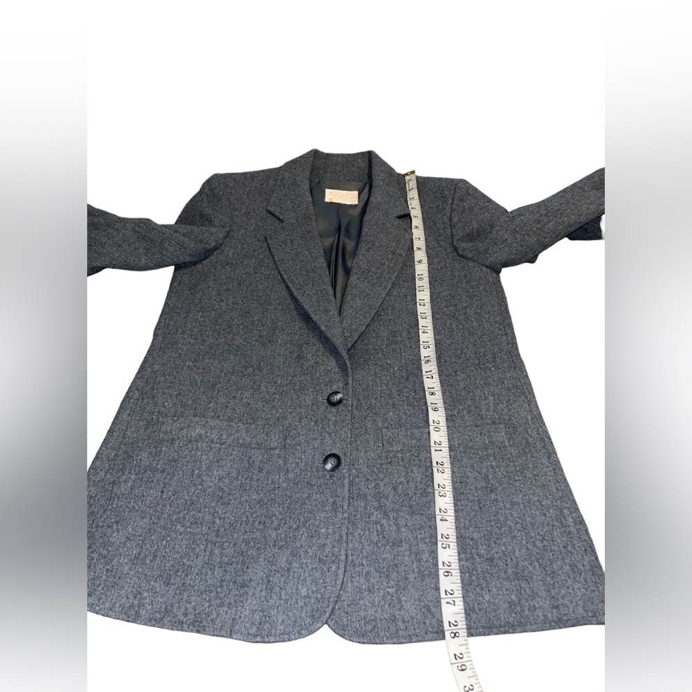 Vintage Pendleton Gray Virgin Wool Blazer Jacket Womens Size 8 USA Classic - Picture 5 of 11